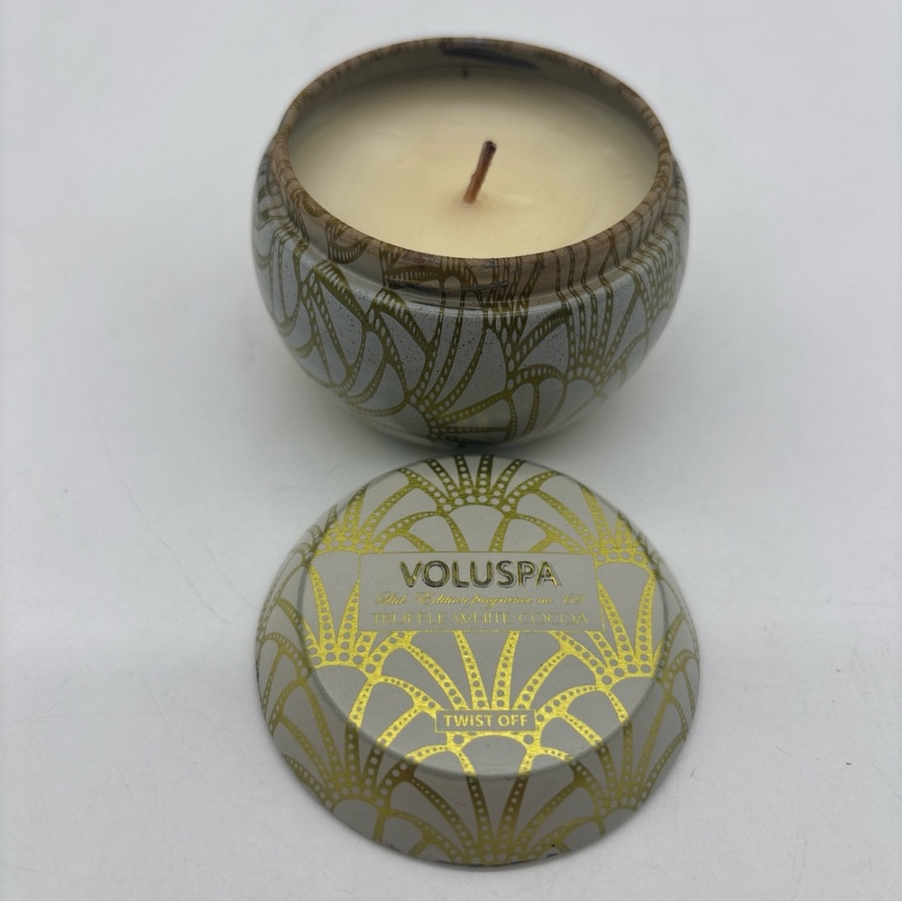 Voluspa Truffle White Cocoa Candle Tin Limited Edition 3oz/85g One Wick NEW